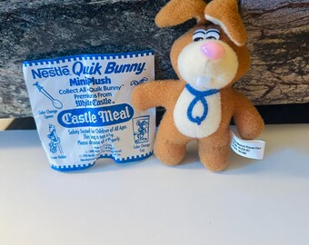 Nestle Quick Plush Bunny White Castle 1990 Kids Meal Toy