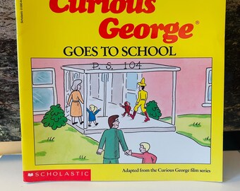 Curious George Goes to School Book 1990 Preowned Scholastic Book