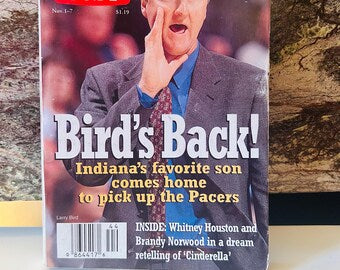 Larry Bird Indiana Pacers TV Guide 1997 Midwest Edition