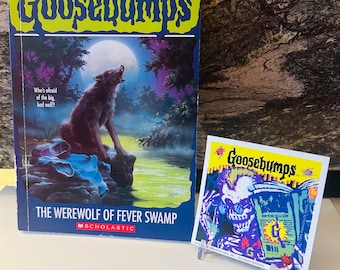 The Werewolf of Fever Swamp Goosebumps Book #14 Reprint with RARE 1995 Curly Goosebumps Sticker