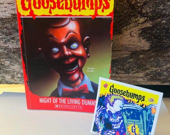 Night of the Living Dummy Reprint Goosebumps Book #7 with RARE 1995 Curly Goosebumps Sticker
