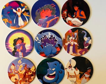 Aladdin Vintage Disney Pogs (1.75 inch)  Choose a Pog (Party Favors, Stocking Stuffers)
