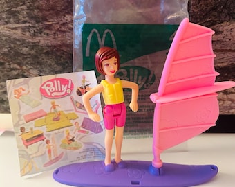 Polly Pocket Lila with Sailboard and Stickers 2004 Happy Meal Toy