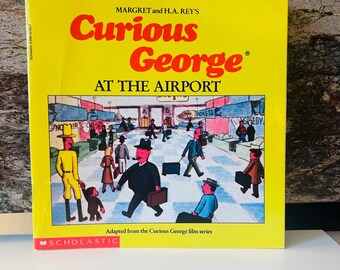 Curious George at the Airport Book 1989 Preowned Scholastic Book