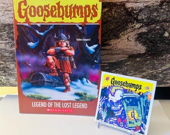 Legend of the Lost Legend Reprint Goosebumps Book #47 with RARE 1995 Curly Goosebumps Sticker