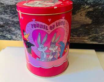 Looney Tunes 1990 Empty Storage Tin Container