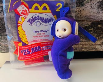 Teletubbies 2000 Tinky Winky Clip Soft Toy