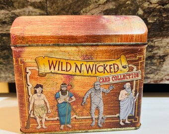 Wild and Wicked 4.5 by 5 Empty Card Tin Storage Metal Container