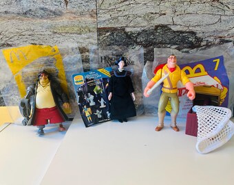 Three Toy Set John Silver (Treasures Planet), Clayton (Tarzan) and Fiendish Frollo Hunchback of Notre Dame Toy (1996)