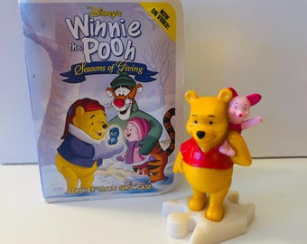Winnie the Pooh Christmas Figurine Toy 2000 with Case