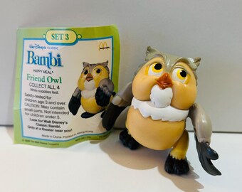 Owl Bambi Toy 1986 Figurine