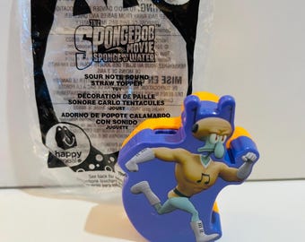 Sponge Bob Squarepants Happy Meal Sour Note Sound Straw Topper Toy