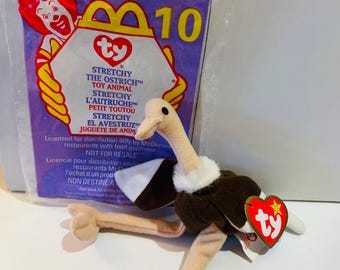 Ostrich Stretchy 1999 Beanie Baby TY Happy Meal Toy