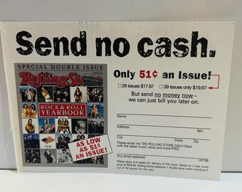 Rolling Stone Magazine 4x6 Postcard Vintage, Arts & Crafts, Scrapbooking