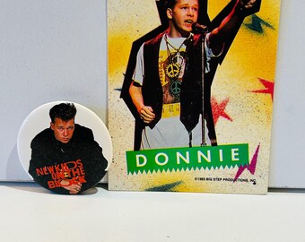 Donnie New Kids on the Block 1989 Trading Card and Pin