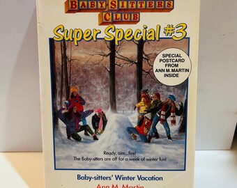 BabySitters Club #3 Baby-sitters' Winter Vacation with POSTCARD, Super Special (1989) Paperback, FIRST EDITION