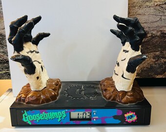 Goosebumps 1996 Alarm Clock and Bookstand (rare) Works Sold AS IS