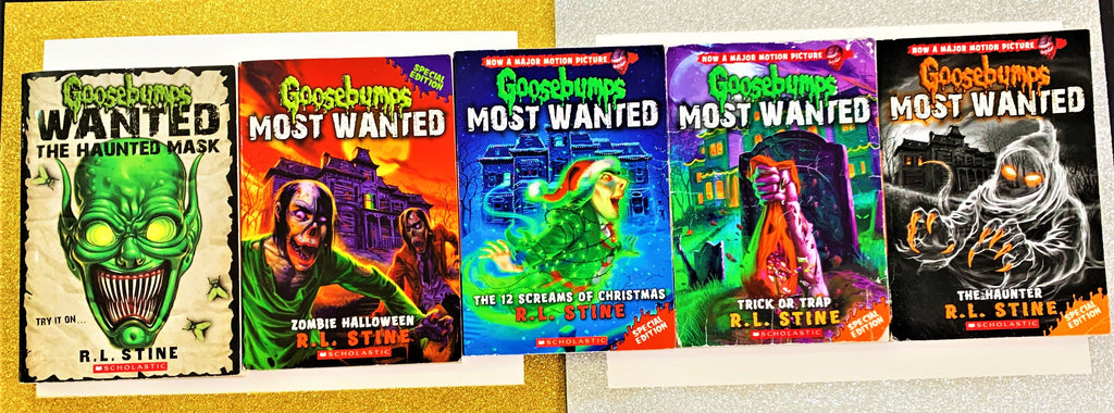 GOOSEBUMPS MOST WANTED - R L Stine Kids Horror Paperbacks, Throwback Retro Halloween Reads, Childrens Novel