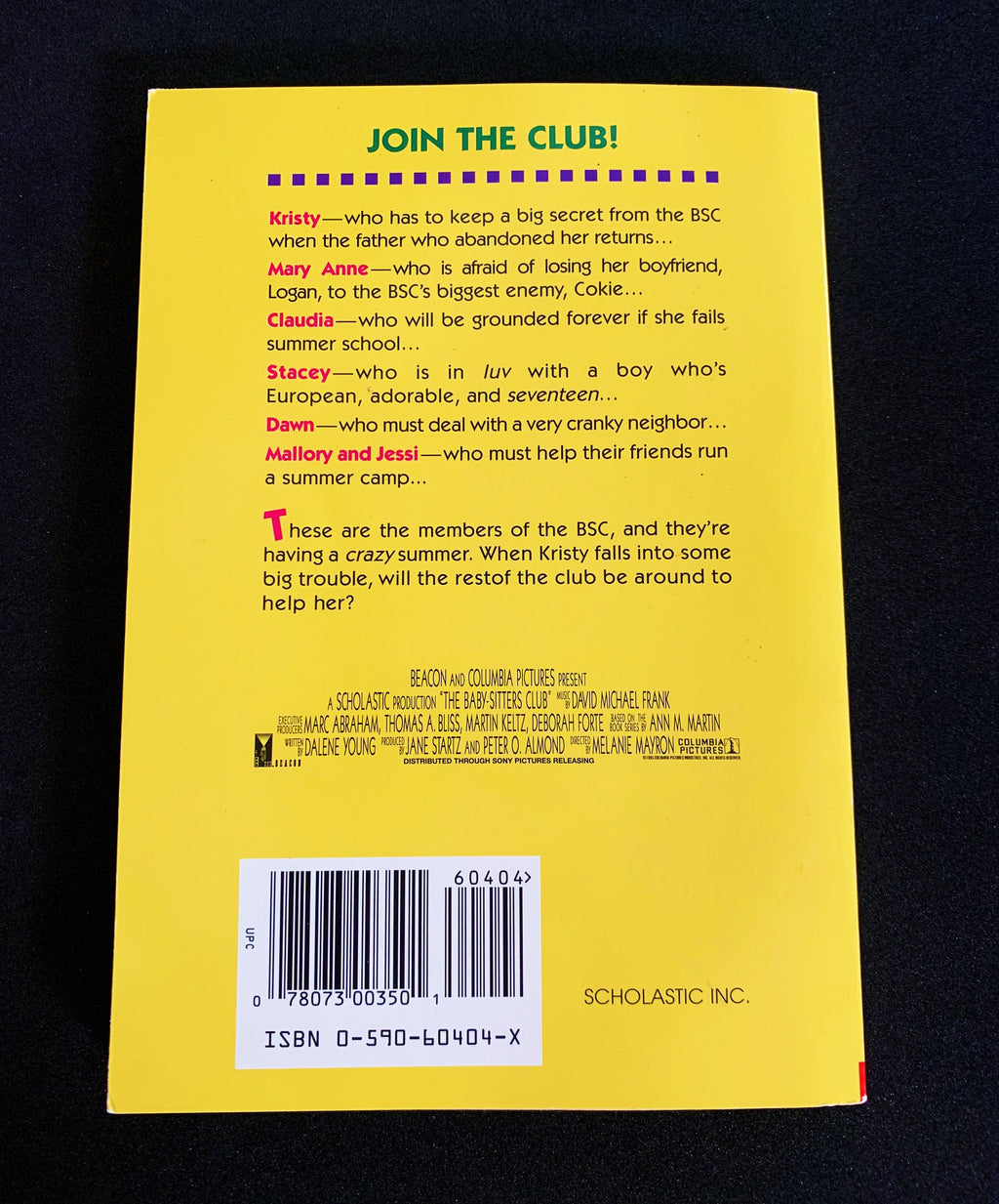 BSC Movie Paperback Book (1995 Edition)