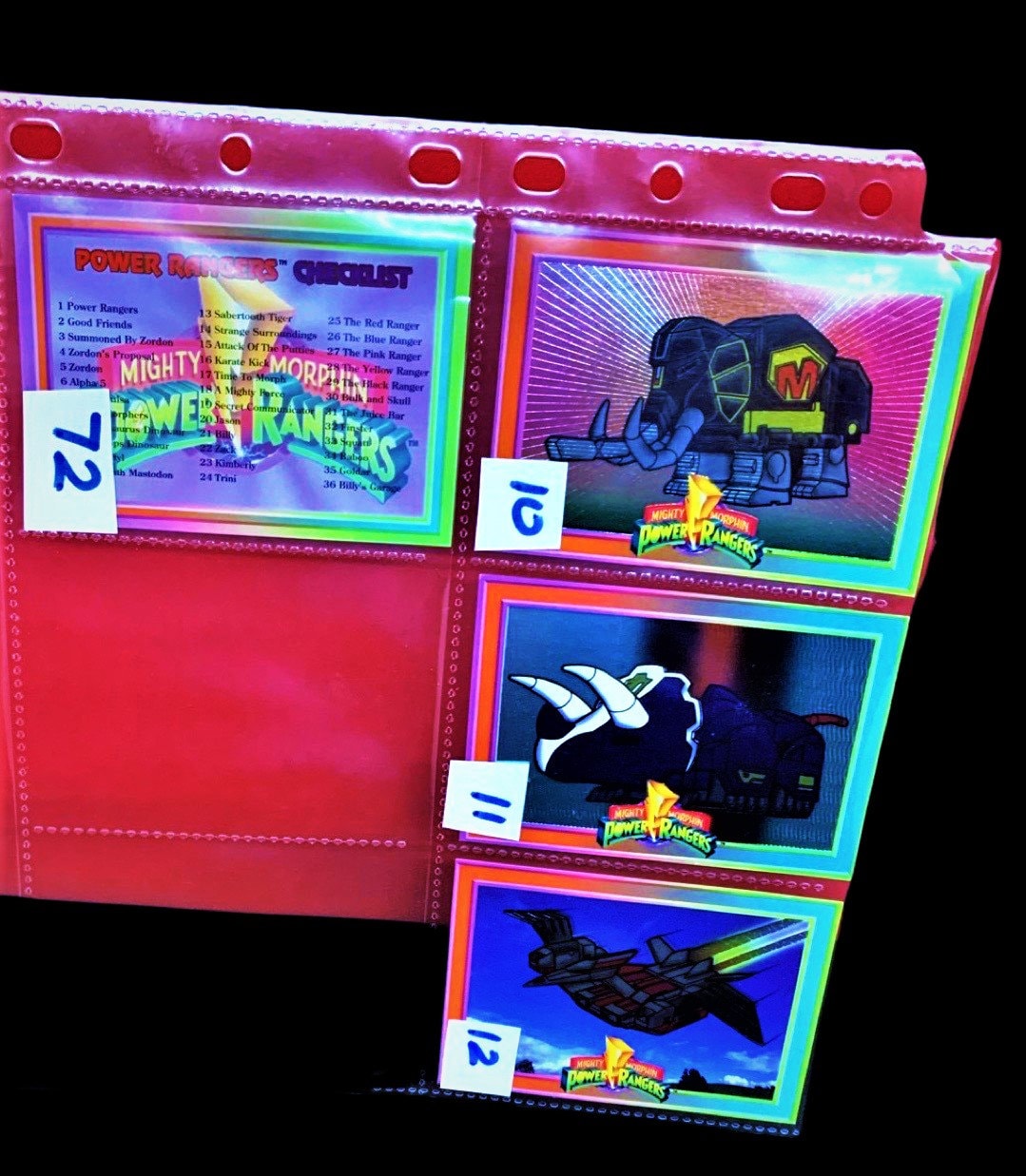 Power Rangers Hologram Cards Saban (1994) Foil Trading Cards - Choose One