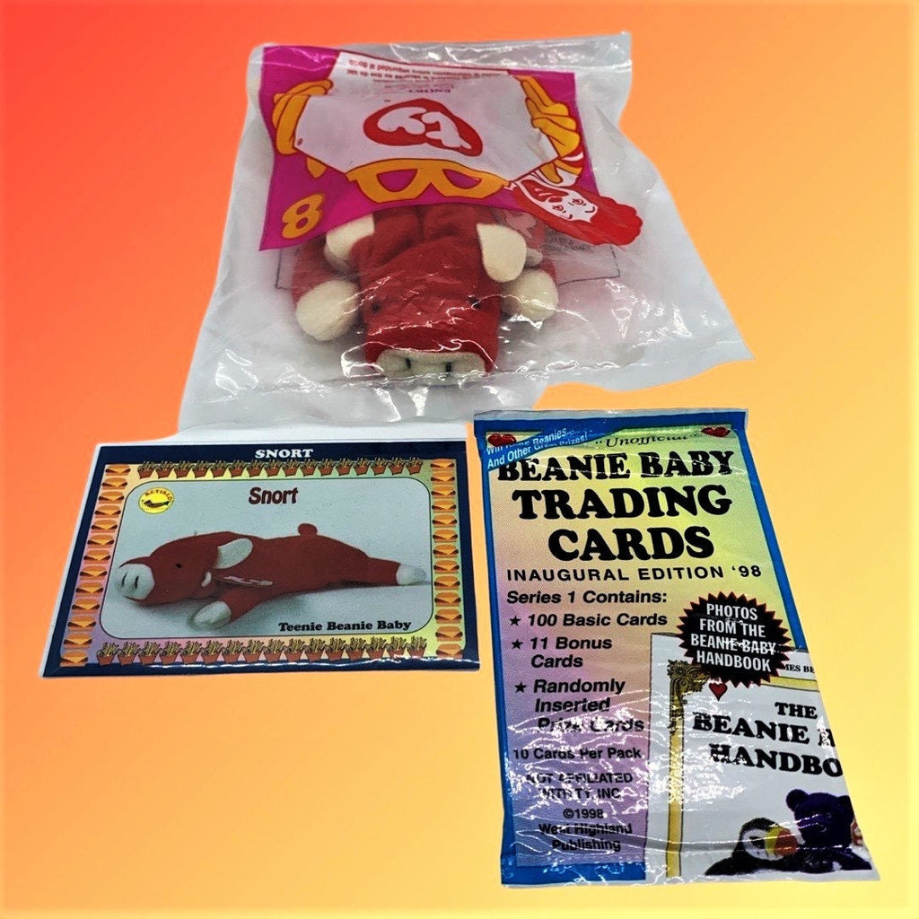 Snort the Bull Beanie Teenie Ty Baby 1996 with Trading Card & Sealed Pack