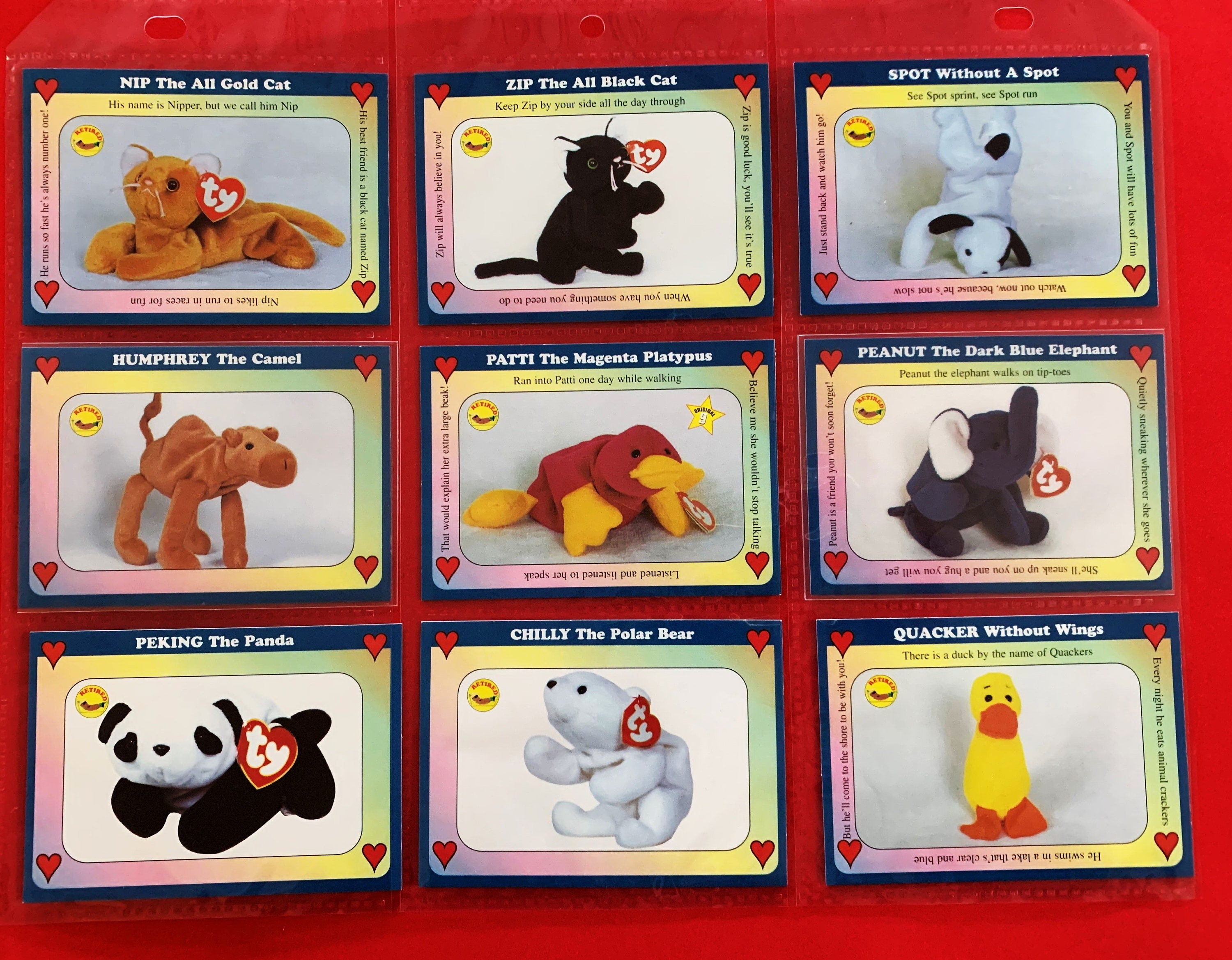 Beanie Baby (1998) Inaugural Edition Trading Cards - Choose One #55 to #111