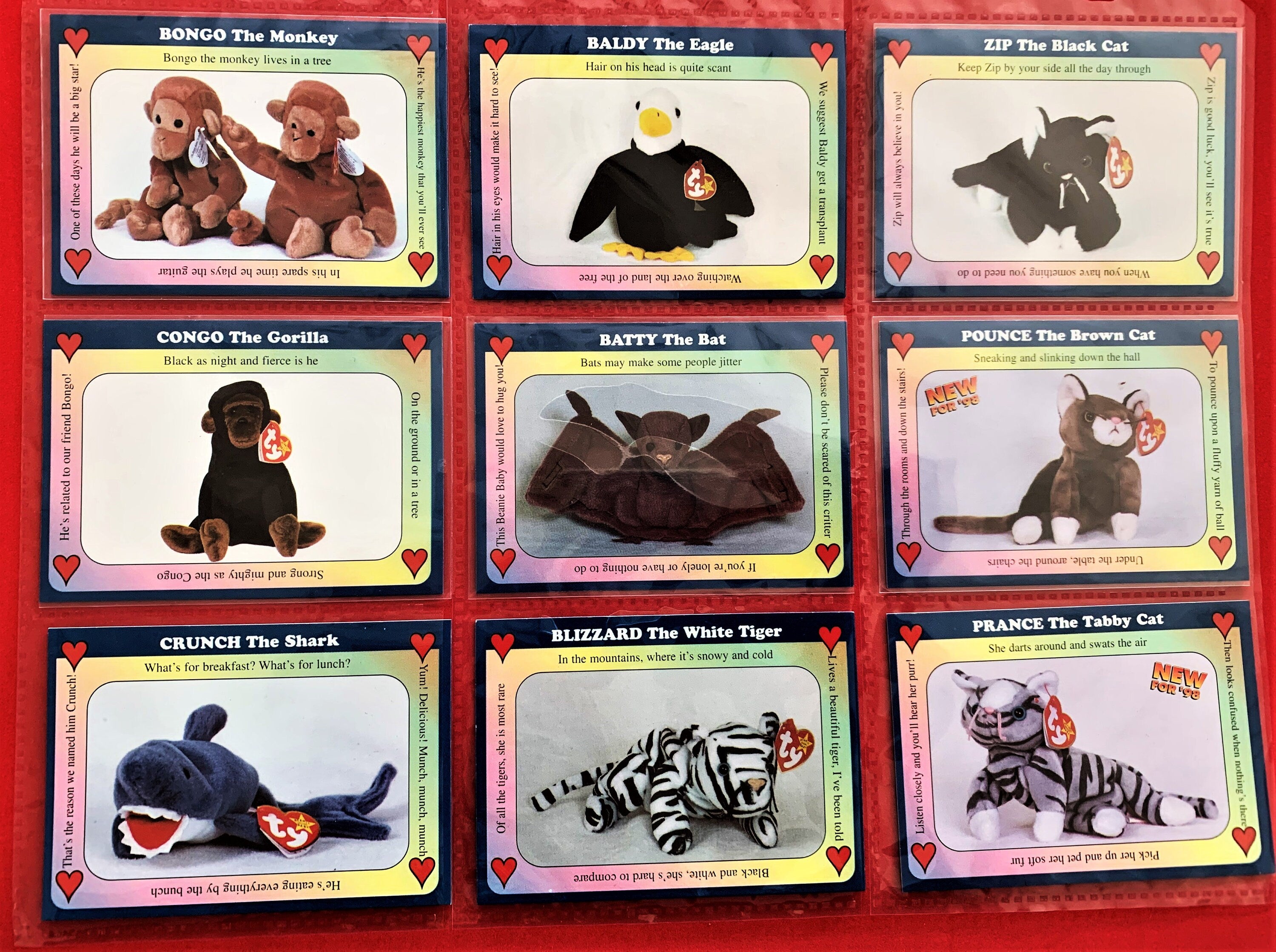 Beanie Baby (1998) Inaugural Edition Trading Cards - Choose One #1 to 54