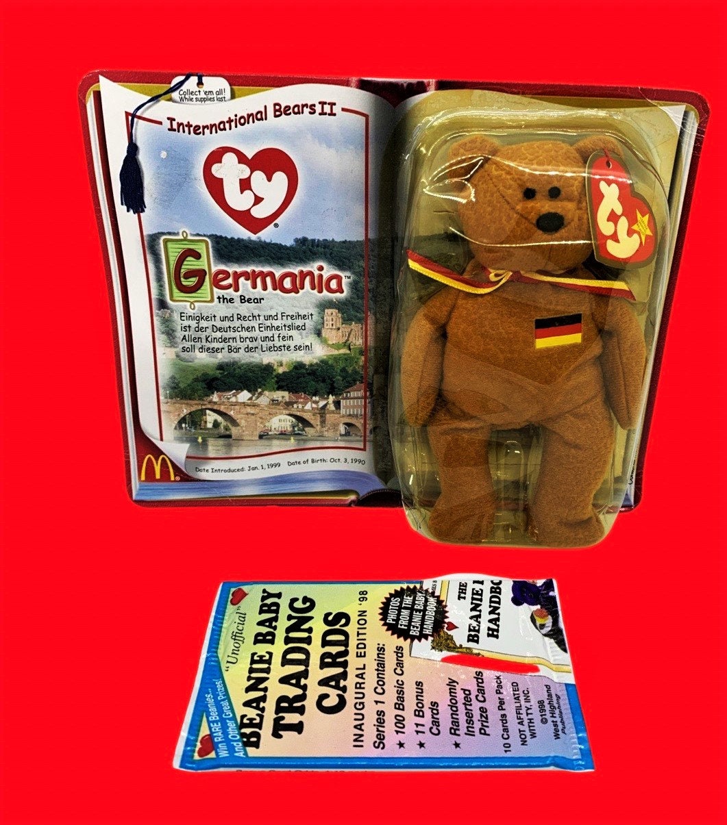 Germania Teddy Ty Beanie Baby (2000) Gift Set with a Sealed Pack