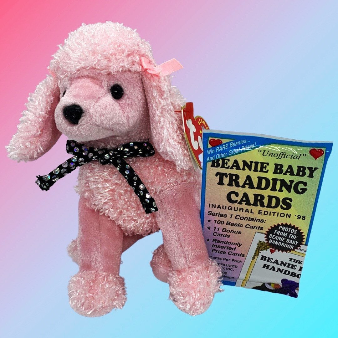Brigette the Pink Poodle (2001) with Sealed Trading Card Pack