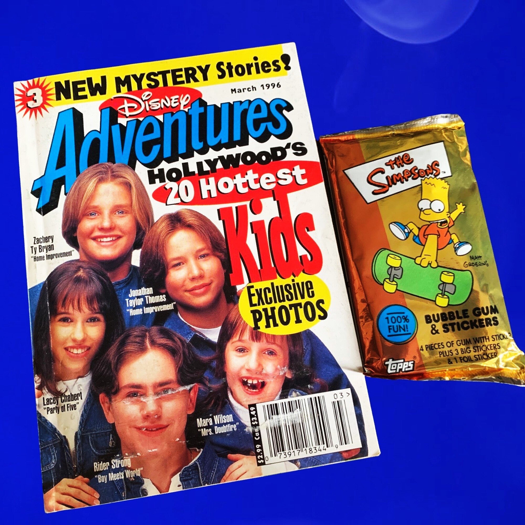 March 1996 Disney adventure magazine, 90s nostalgia, Vintage, Birthday Gifts, Trading Card Pack, Hollywood Kids