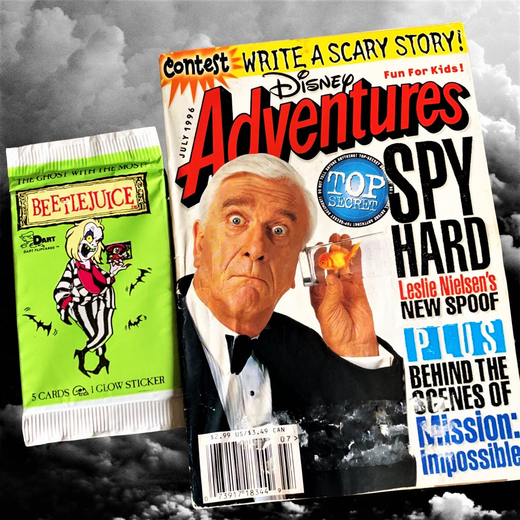 July 1996 Disney adventure magazine, 90s nostalgia, Vintage, Birthday Gifts, Trading Card Pack, Leslie Nielsen, Beetlejuice