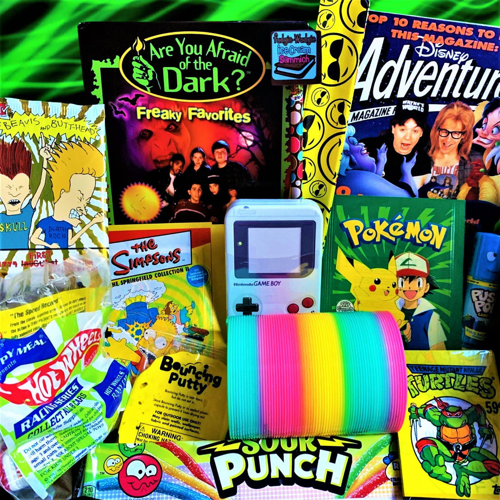 DESIGN your 90's Mystery Box! Nostalgic gift, Birthday boxes, Mystery box, 90's fan, Vintage toys, Retro 90s gift
