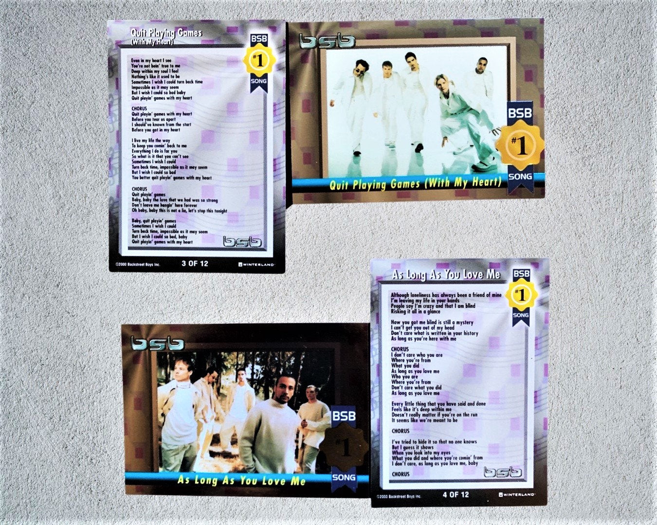 BSB Song/CD Cards (Choose a Backstreet Boys Trading Card)