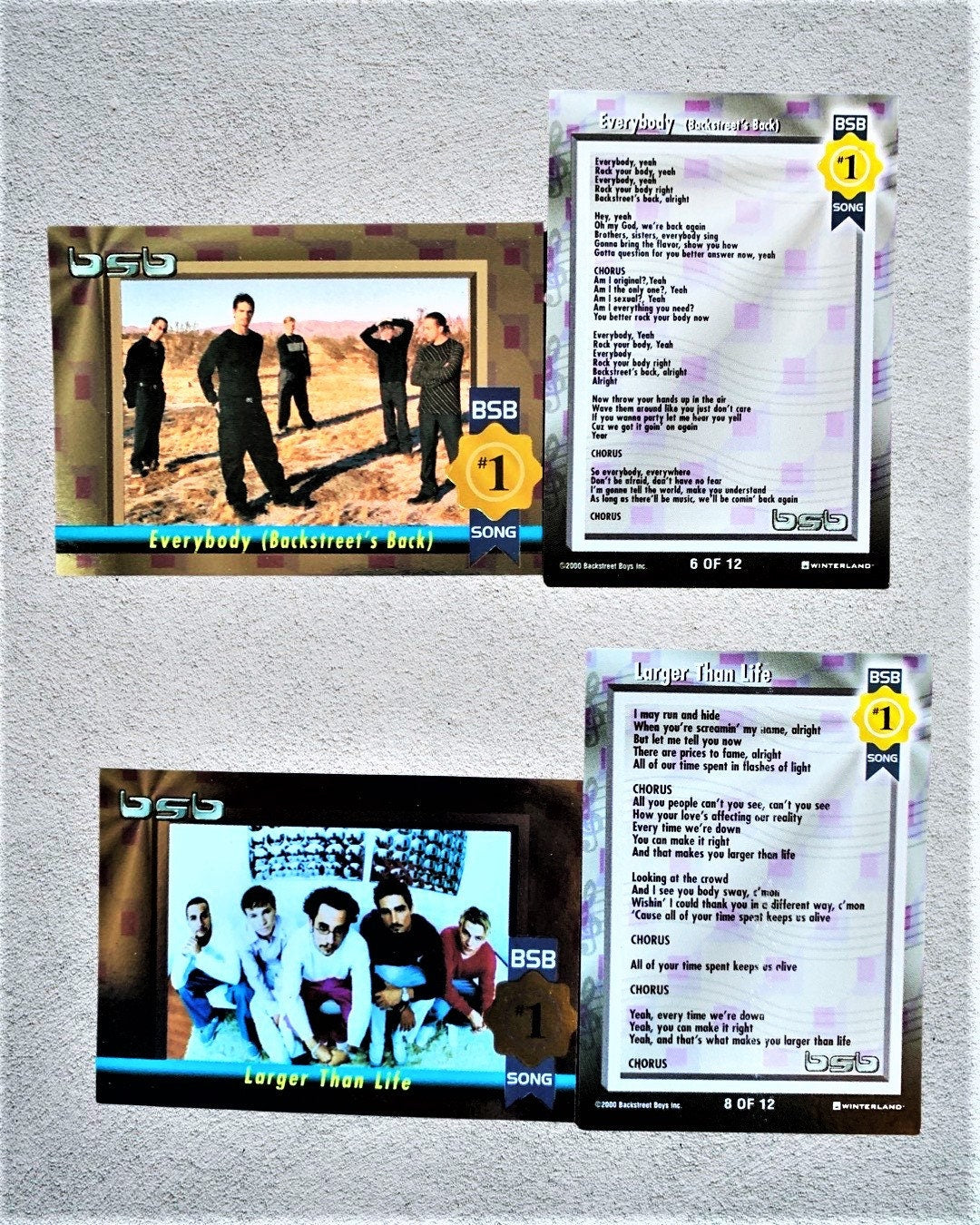 BSB Song/CD Cards (Choose a Backstreet Boys Trading Card)