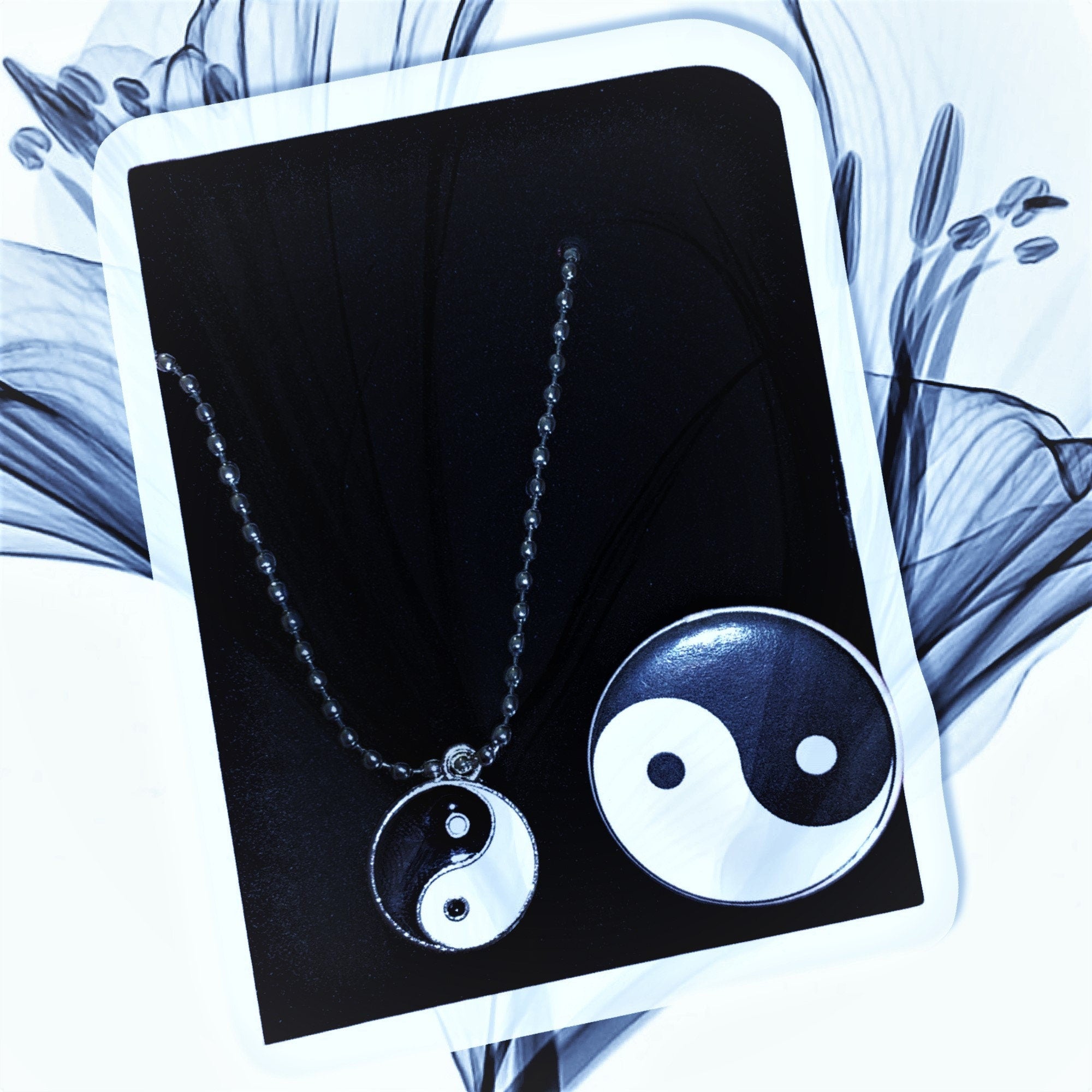 Ying Yang Necklace and Button Combo, 90's Inspired, Nostalgia 1.25 Inch Pinback Buttons