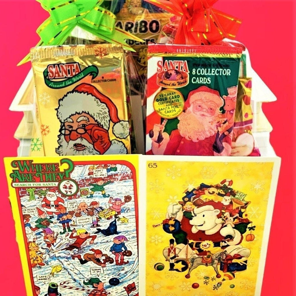 Santa Around the World Trading Cards (1 Pack of 8 Cards), Stocking Stuffers, Family Traditions, Vintage Cards, Santa All Around the World