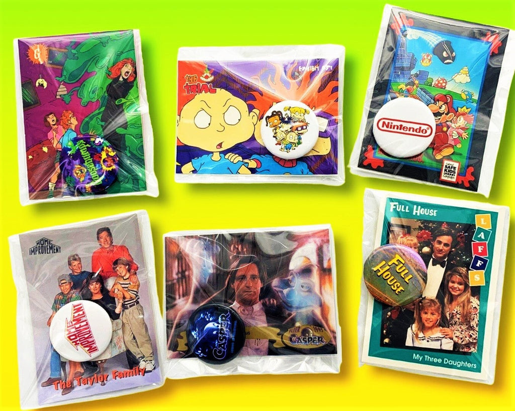 Mystery Scoop of 90's themed Buttons, Party Favors