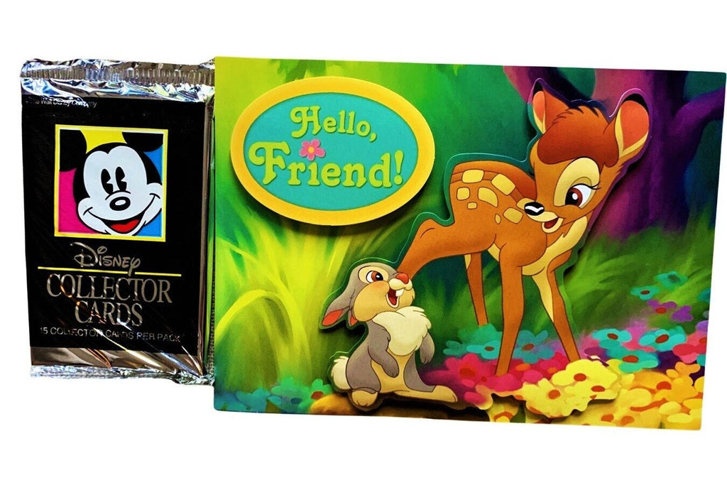Birthday Card Bambi with Disney Trading Card Pack (1992)