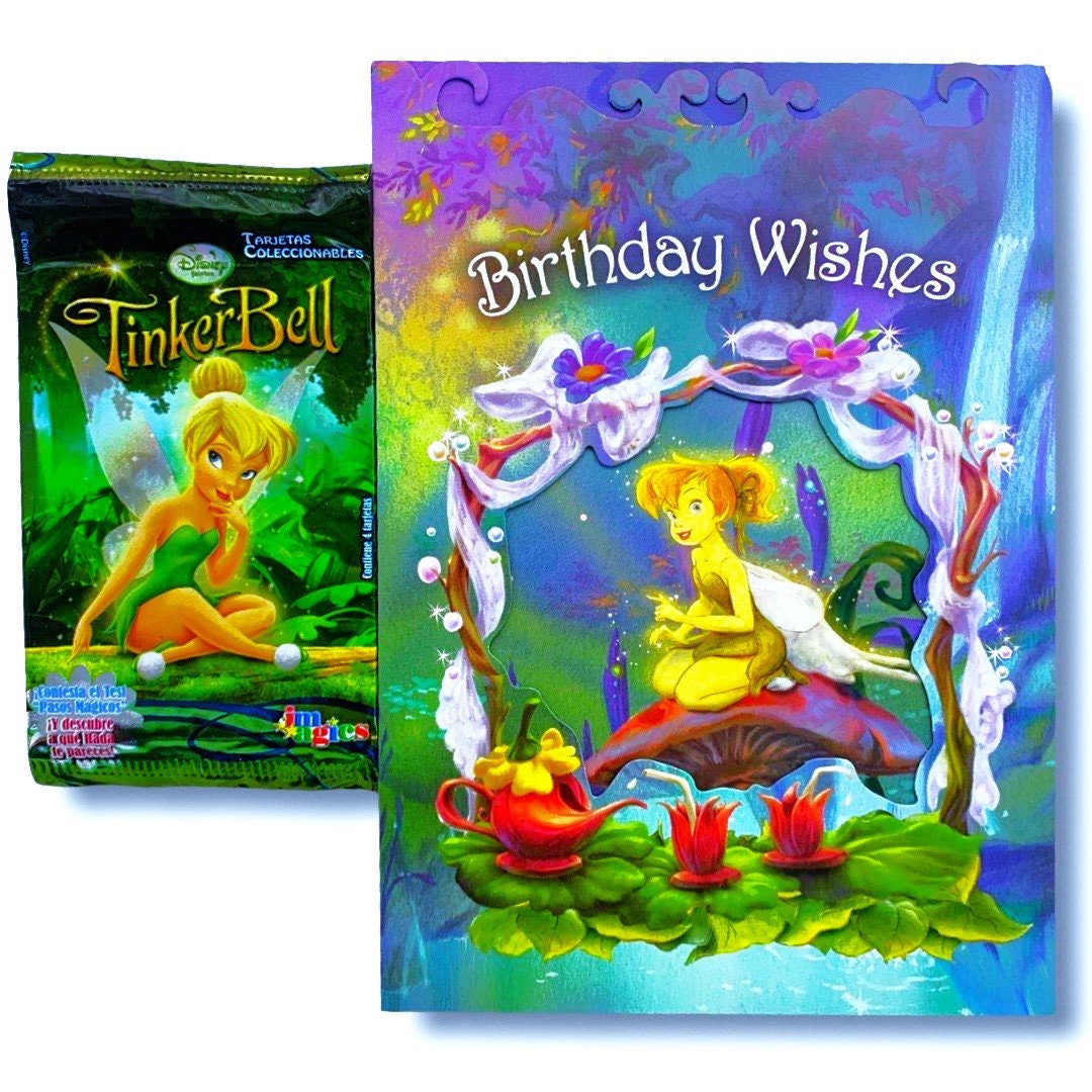 Birthday Card Tinkerbell with (Trading Card Pack in Spanish)