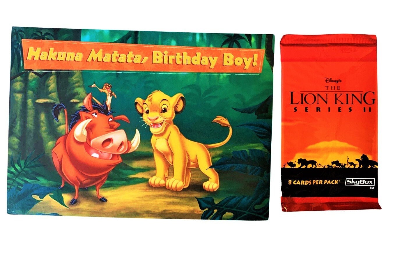 Lion King Birthday Card with Trading Card Pack (1994)