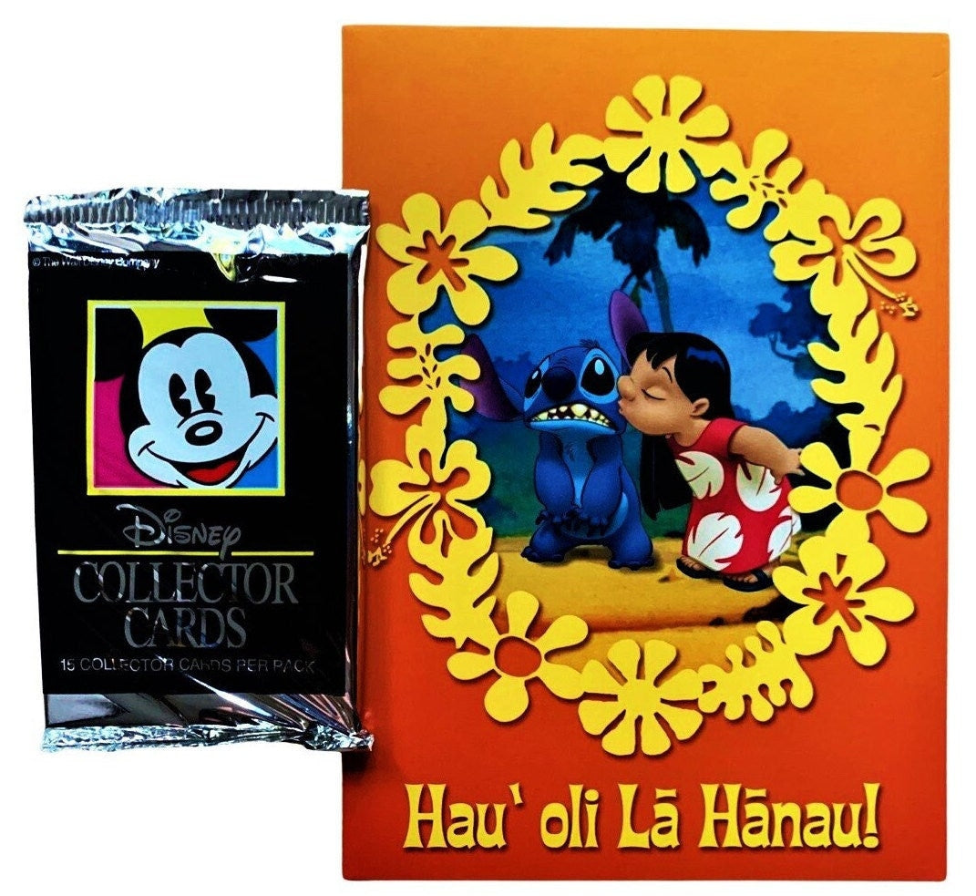 Birthday Card Lilo and Stitch with Disney Trading Card Pack (1992)