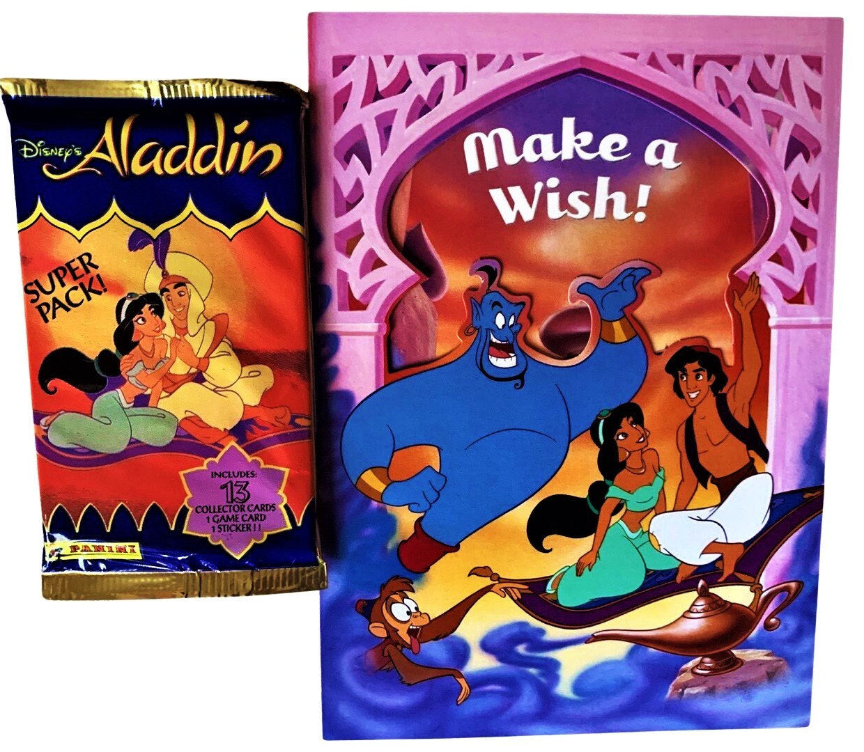 Birthday Card Aladdin with Super Trading Card Pack (1993)