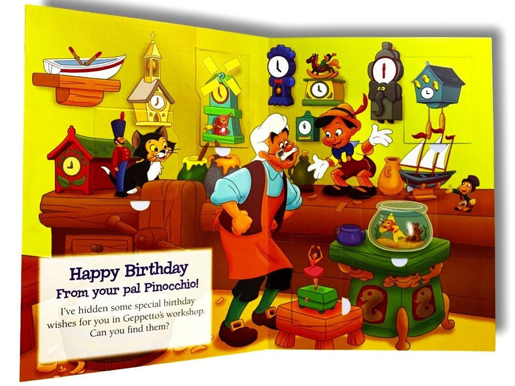 Birthday Card Pinocchio with Disney Trading Card Pack (1992)
