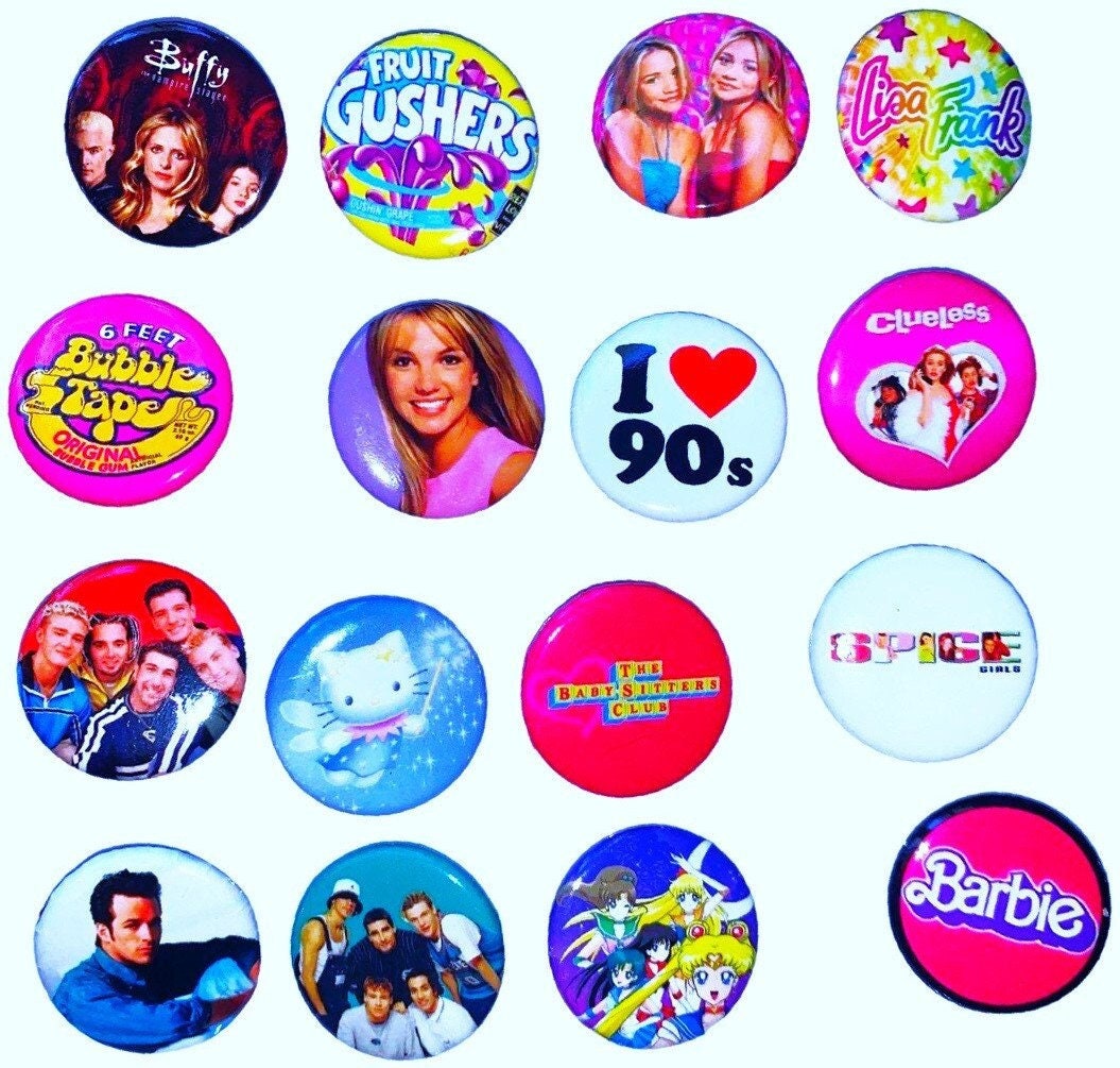 90s style Pinback buttons (Choose One) 90s pins, 90s party favors
