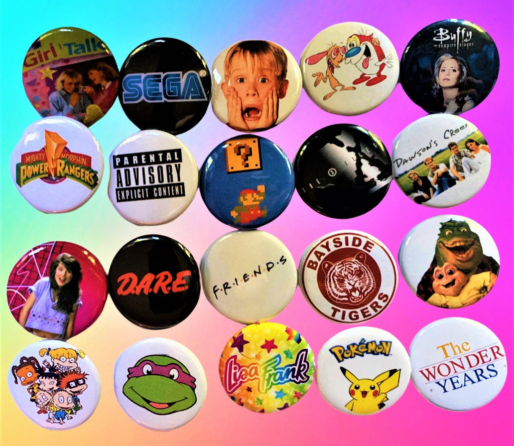 90's Buttons - Pick Your Favorites (1.25 inch) Party Favors, 90s Gifts