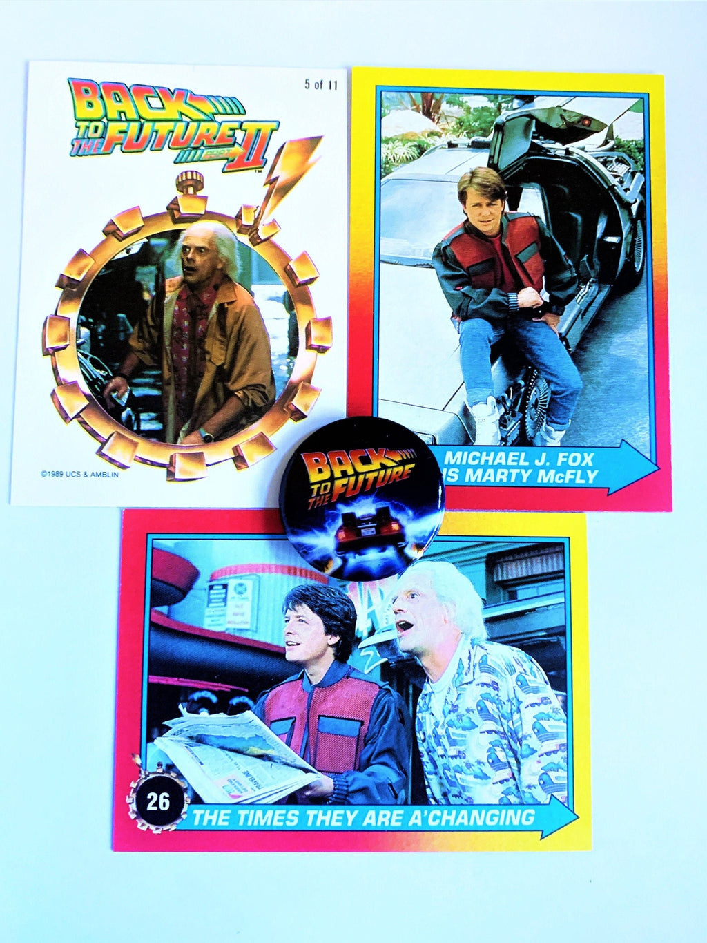 Back to the Future Button & Random Chosen Card, 80s Party favors, Gift ideas, 80s pins