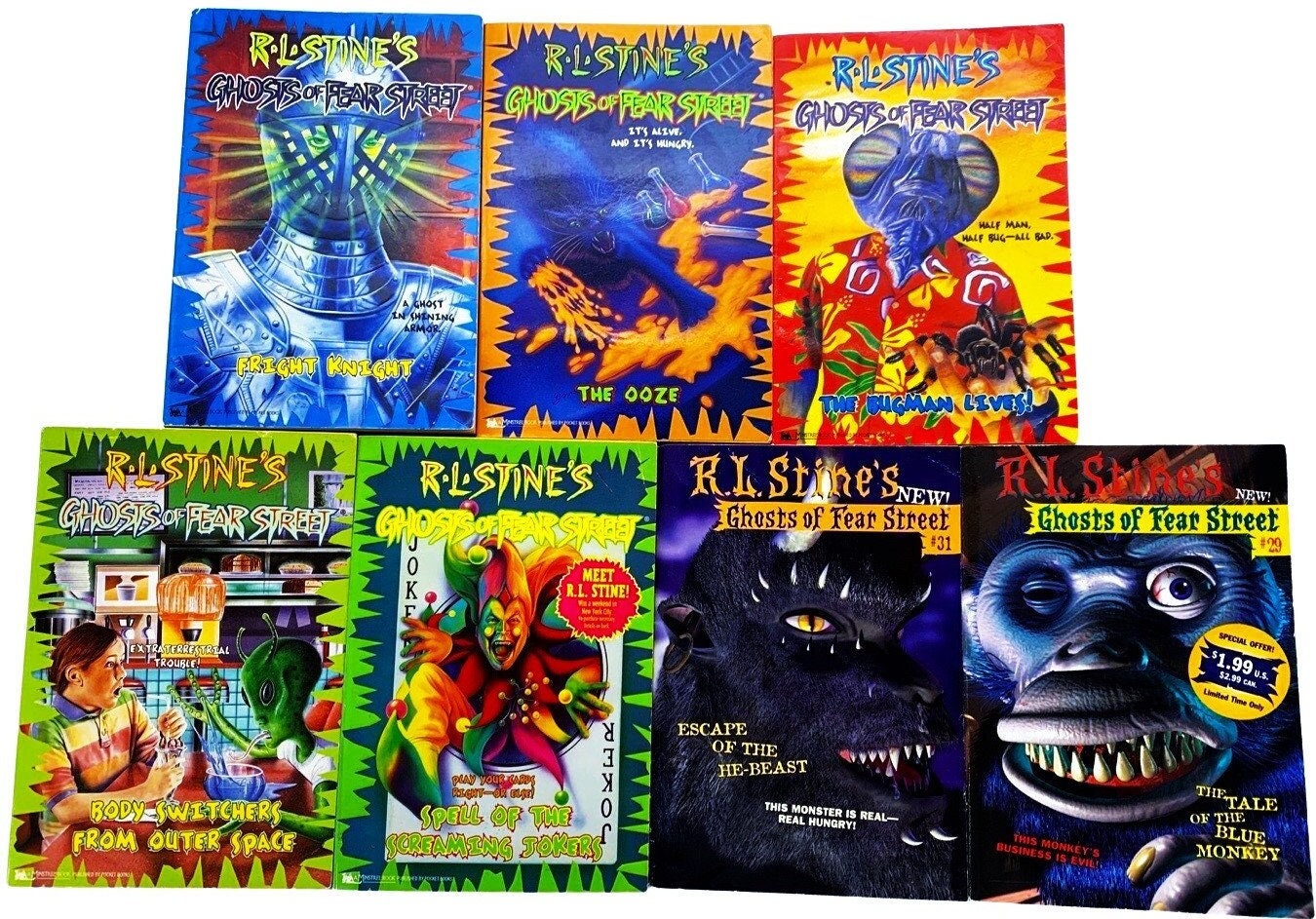 GOOSEBUMPS Ghosts of Fear Street Paperbacks, You Choose the Scare! R.L Stine's Retro Books, Kids Horror, Throwback, 90s