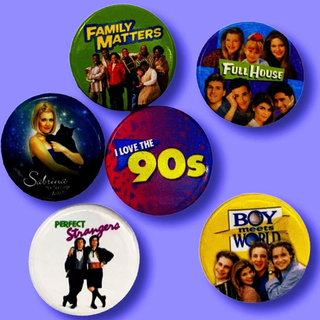 TGIF Six Pack 90's Style Buttons