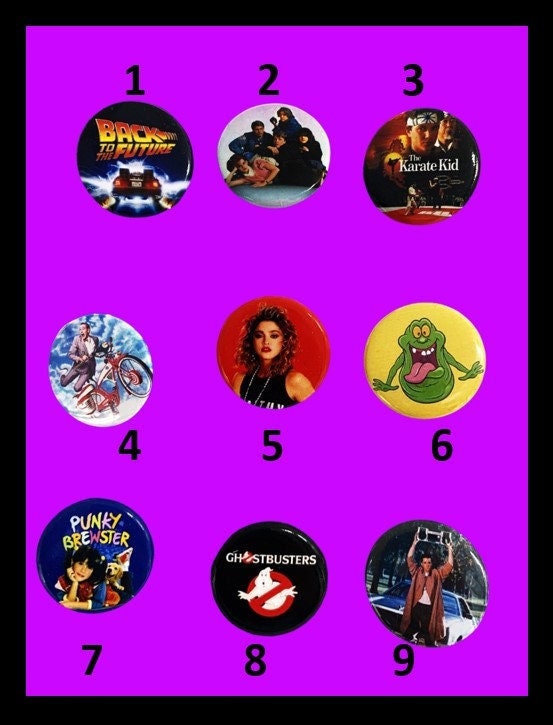 80's Buttons - Pick Your Favorites (1.25 inch) Party Favors, 80s Shows