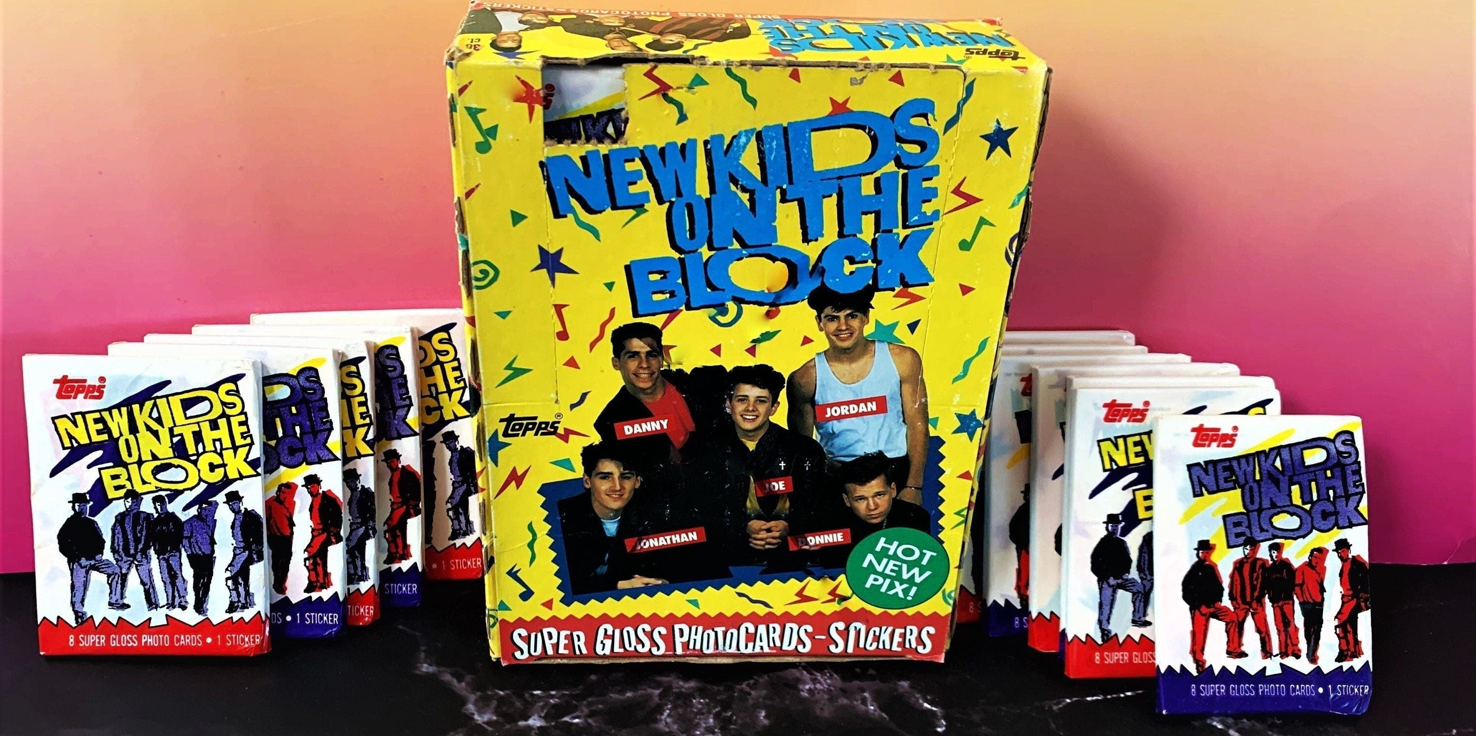 NKOTB Trading Card Pack, New Kids on The Block 1989 Topps NKOTB trading cards, 90s gifts